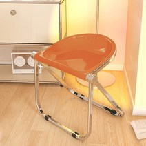 로얄다이아 반달 미드센츄리 모던 폴딩체어 인테리어의자, 아크릴모듈체어 - 오렌지