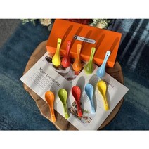 르 쿠르제 레인보우 세라믹 숟가락 5색 10개 세트 선물용 집들이 개업 돌잔치 선물