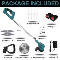 잔디깎는기계 예초기 VIOLEWORKS24V 1880W 3 IN 1 전기 13000Rpm 무선 트리머 길이 조절 커터 마키타 18V 배터리 사용, EU+Type B