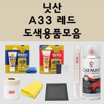 닛산 A33 레드 주문 자동차 붓펜 카페인트 도색 스프레이 퍼티 컴파운드 차량용, 닛산:종이사포 600방