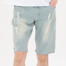 투디오션 남성용 데미지워싱 5부 데님 팬츠
