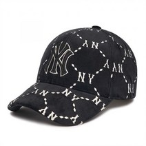 MLB 다이아 모노그램 벨벳 스트럭쳐 볼캡 NY (Black) 3ACPMV126-50BKS