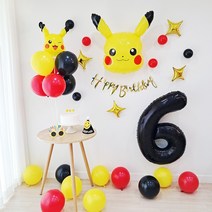 포켓몬 피카츄 생일풍선 세트 8종 포켓몬풍선 블랙숫자은박 골드생일가랜드 포함, 숫자은박(11)