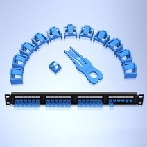 컴퓨터 PC ZoeRax RJ45 포트 잠금 장치 1 키 이더넷 허브 여성 방진 커버 캡 보호대 데스크탑 라우터와, 02 Blue_03 100PCS