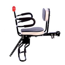 자전거 유아 안장 앞 아기안장 보조의자 유아시트 아기 자전거 좌석 어린이 자전거 좌석 안전 앞 좌석 자전거 앞 마운트 아기 캐리어 난간 등받이가있는 아기 의자, 1개