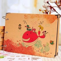 사진정리앨범 포토북 포토앨범 10인치 유치원 성장기 사진첩 블랙카드 diy 핸드메이드 어린이용 4인치 5인치 스티커 아기기념품 수첩, d
