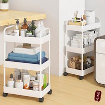 이동이 간편한 틈새트롤리 선반 수납장 트레이 슬림 좁은공간보관, 5단, 깨끗화이트(WHITE)