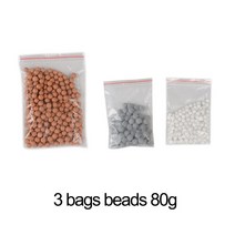 ZhangJi-샤워 헤드 교체 필터 음이온 미네랄 비즈 스톤 볼 욕실 정화 물 3 종류 직경 5-6mm, 3 BAGS BEADS 80G