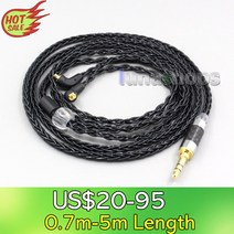 LN006591 3.5mm 2.5mm XLR 4.4mm 8 코어 실버 도금 OCC 이어폰 케이블 에티모틱 ER4SR ER4XR ER3XR ER3SE ER2XR ER2SE 용, [01] 3.5mm 3 pole, [04] 2m