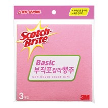 3M 부직포 칼라 행주 3매(2533), 1