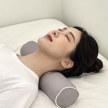 집콕 경추베개 거북목 일자목 목디스크 수건 경추목베개, 메밀 그레이