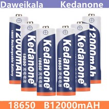 호환 대용량 배터리 손전등 토치 배터리용 리튬 이온 충전식 신제품 3.7V 18650 12000mAh 용량, [03] 6pcs