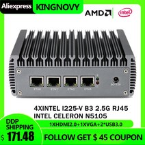 미니PC 팬리스 미니 컴퓨터 셀러론 J4125 16GB RAM 512GB SSD 데스크탑 PC 4x2500M i225 산업용 라우터 서버 ESXI pfSense 방화벽, [03] No System, [04] EU, [01] No Ram No Storage