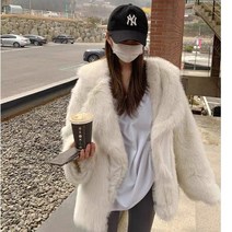 페이크퍼 자켓 겨울 젊은 면화 옷 미국 스타일 튀긴 거리 안티 여우 모피 중간 길이