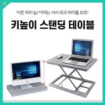 다야 높낮이조절책상 스탠딩책상 모션데스크 높이조절 서서일하는 키다리 높은 키높이 이동식, 화이트