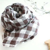 더패브릭 30수순면거즈 선염20mm 심플체크(브라운)-48145