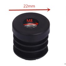 M8 M6 플라스틱 가구 다리 원형 홀 플러그 너트 블랙 블라인드 홀 엔드 커버 의자 보호 하드웨어 4 개, 11 M8X22MM