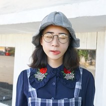 앞머리 장미 자수 레이스 카라 블라우스n829