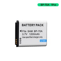 범용 호환 BP-70A EA-BP70A 배터리 S AQ100 DV150F ES65 MV800 ES99 PL201, 01 1PCS