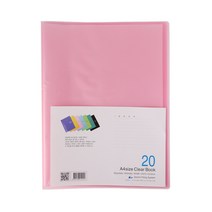 플러스샵 20매 클리어화일 A4 5색상 PP 고투명, 20매 분홍 10개