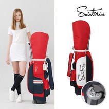 세인트나인 여성용 배색 로고 휠 캐디백 4615-223-402, 레드