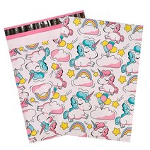 택배 비닐 종이 상자 박스 팩 10PCS 10x13 quot25x33cm 핑크 인쇄 된 폴 리 메일러 포장 봉투 저장 가방 의류, [06] Unicorn