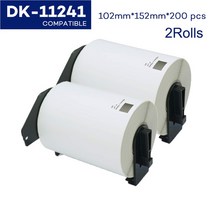 Brother 열전 사 프린터 용 2 롤 태그 QL570 DK 22205 DK11209 DK22205 연속 및 다이 컷 표준 주소 라벨, [08] 2Rolls DK-11241, 08 2Rolls DK-11241