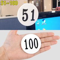 넘버링 원형 60mm 아크릴 숫자 51~100 1P, 제품선택, 60