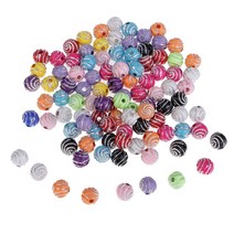 GHSHOP 100 조각 모듬 된 색상 수 지 라운드 루즈 비즈 보석 만들기 8mm, 수지, 다색