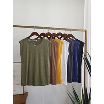 허니제이 여성용 린넨 부드러운 루즈핏 나시 티셔츠 1+1