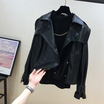 빅사이즈 여성 라이더 자켓 가죽 캐주얼 빈티지 숏자켓