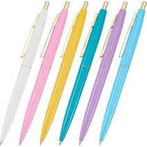 일본직발송 3. BIC 재팬 빅(BIC) 볼펜 클릭 골드 0.5 유성 블랙 매끄러운 파스텔 칼라 6개 세트 CLG05-PST