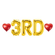 3RD 숫자 알파벳 하트 풍선 세트, 02.골드 3RD