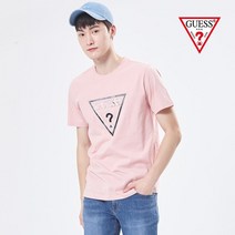 [게스] 실버 PVC 삼각로고 반팔티 NL2K0542