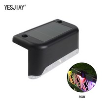 솔라 데크 조명 아웃도어 스텝 방수 라이트 난간 계단 울타리 마당 오 및 통로, 03 Black-RGB_01 1PC