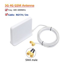 고성능 신호 부스트 5G 4G LTE 3G GSM Mimo 공중 고 이득 12dbi 600 6000Mhz 외부 옴니 와이파이 안테나 라우터 용 TS9 SMA Male 포함, [01] White-SMA male