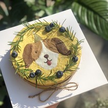 [그냥점례] 너를 그린 강아지 생일케이크(중), 케이크(중) 닭고기
