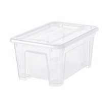이케아 SAMLA 삼라 수납함+뚜껑 투명 28x20x14cm 5L 수납함 정리함, 투명_398.857.49