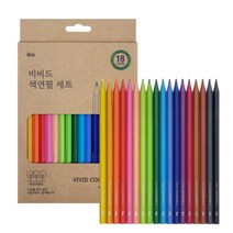 그림용 깎아쓰는 연필형 색연필 18색 저학년 어린이집 드로잉 유아 아이들