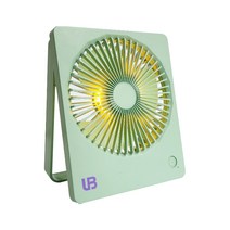UB 무선 LED 선풍기 휴대용 조명 충전 접이식 걸이용 거치, 핑크, 단품