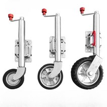 호주식 탑 크랭크 핸드 트레일러 잭 다리 가이드 나이트 고무 휠 바퀴, 05.8인치(설치 패키지 포함)