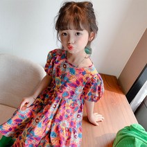 PigPug 소녀 빈티지 플라워 원피스 반팔 22 여름옷