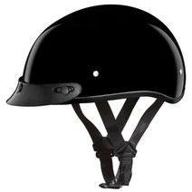 Daytona Helmets 하프 스컬 캡 오토바이 헬멧 DOT 승인 하이 글로스 블랙 S USA 미국, Hi-Gloss Black, With Visor