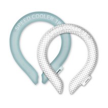 스피드쿨러 얼음목걸이 넥쿨러 친환경쿨러 2개, 화이트(도트패턴)