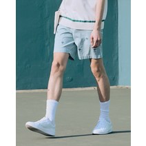 23SS 그린 자수장식 면혼방 밴딩숏팬츠 HZPA3B003E2