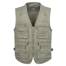 라이더 조끼 배달 오토바이 빅 사이즈 남성 캐주얼 여름 빅 사이즈 코튼 민소매 조끼 많은 포켓 motocycle rider 멀티 포켓 남성 조끼 사진 야외, 카키 그린, 5xl, 협력사