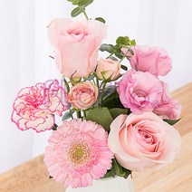 플로플로 랜덤세트S + 화병 국산 꽃배달 생화택배 꽃다발 인테리어꽃