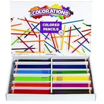 Colorations 색연필 240개 세트 미리 깎인 12가지 색상 두꺼운 코어 연필 육각형 모양 지속 가능한 수확 나무 교실 용품 컬러링 드로잉