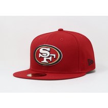 뉴에라 모자 59Fifty 남성용 캡 NFL 팀 샌프란시스코 49ers 기본 레드 핏 사이즈