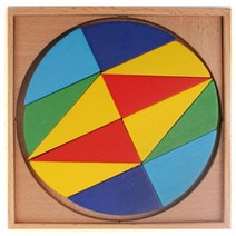 베스트키즈 수학교구 도형분할 원형퍼즐 교구+교재 세트, 단품